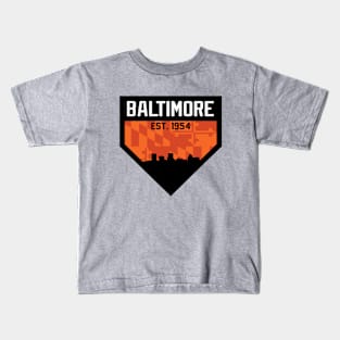 Baltimore Home Plate Skyline Kids T-Shirt